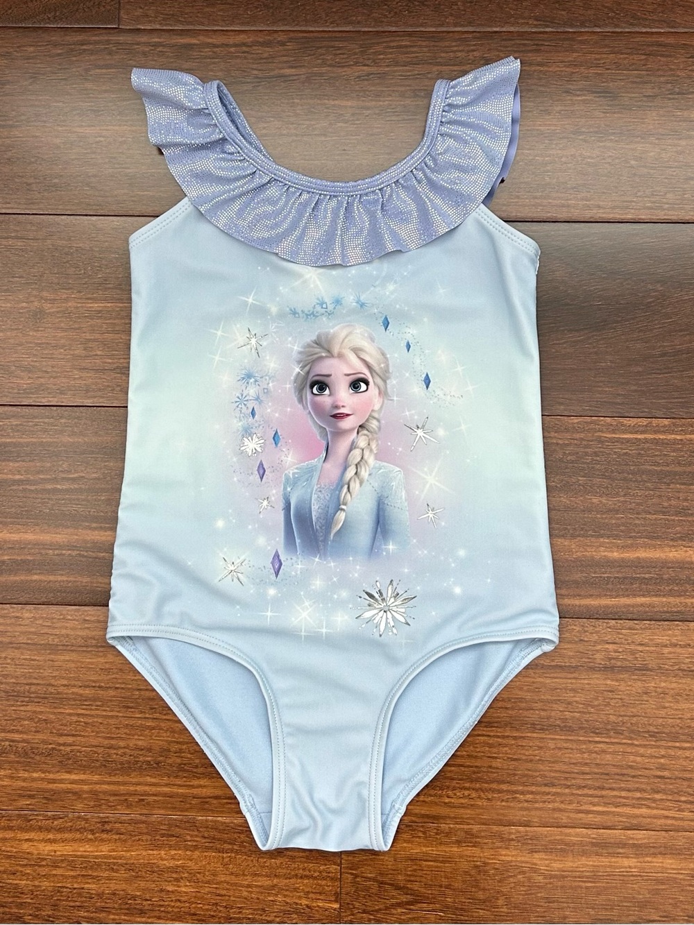 Light Blue Elsa One-Piece Swimsuit with Shimmer Ruffle